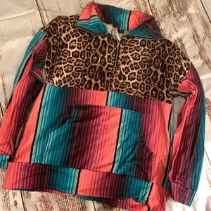 Crazy Train Leopard Serape Half Zip